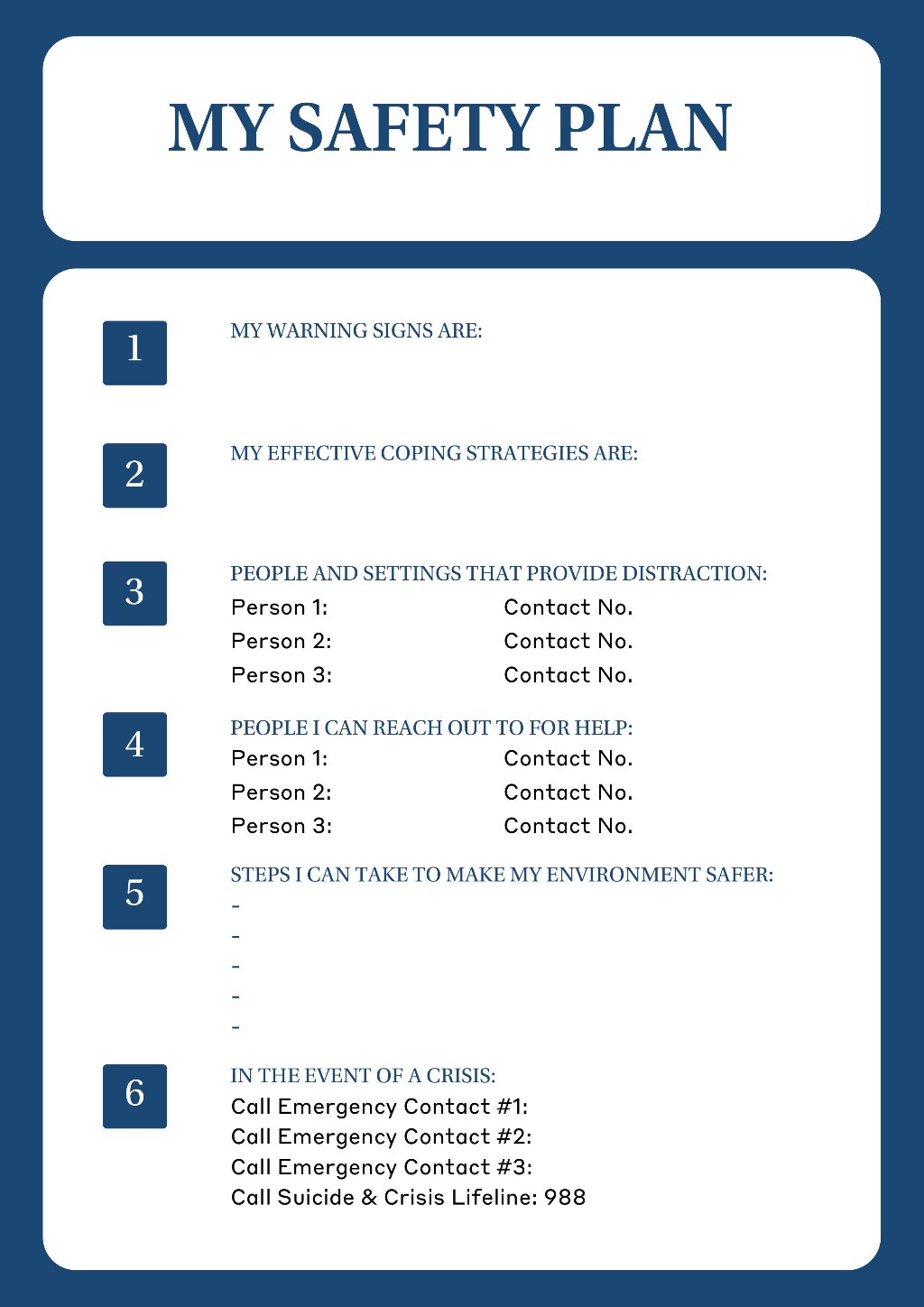 How To Create a Suicide Safety Plan and What To Include