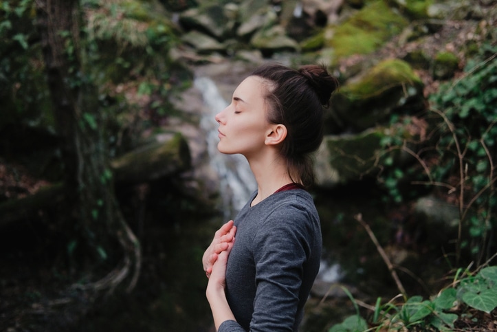 woman practicing mindfulness